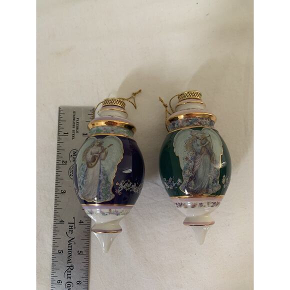 Vintage Heirloom Porcelain Bradford Editions Ornament Symphony of Angels Set 2 - Picture 7 of 7